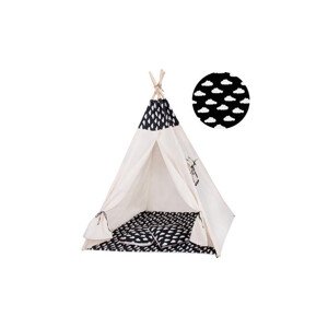 Teepee stan pro děti SPRINGOS Černý s oblaky