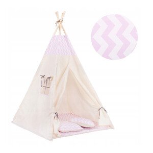 Teepee stan pro děti SPRINGOS Růžový Zigzag