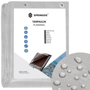 SPRINGOS Krycí plachta s oky 2x4 m, extra silná, 270g PE, šedá PROTECT GA2161-XG