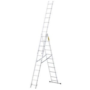 Hliníkový žebřík 3x11 příček třídílný DRABEST DW3-11 HOME
