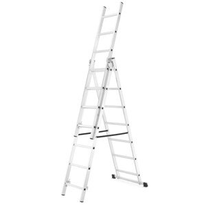 Hliníkový žebřík 3x7 příček 4,25 m třídílný HIGHER 6307