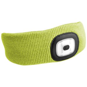 Čelenka s čelovkou 180lm, nabíjecí, USB, uni velikost, bavlna/PE, fluorescentní žlutá