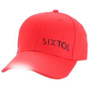 Kšiltovka s LED světlem B-CAP 25lm, nabíjecí, USB, univerzální velikost, červená