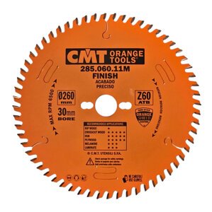 CMT Industrial Pilový kotouč pro podélné a příčné řezy D260x2,8 d30 Z60 HM Odhlučněný