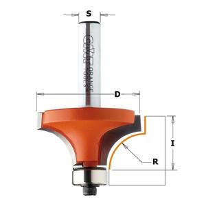 CMT Orange Tools CMT | Radiusová fréza – vydutá, pro vnější zaoblení hran, stopka 12 mm Upínací stopka: 12 mm, Pracovní délka: 44,4 mm, Radius: R 38,1 mm