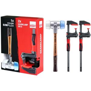 Bessey | Halder | truhlářský set měkkého kladiva a 2 x svěrka