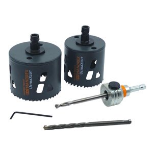 Mandrex | UltraXcut TCT – sada  Ø 68 / 83 mm se středicím vrtákem a unašečem