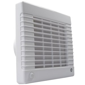 Ventilátor s automatickou žaluzií, čidlem pohybu a časovým spínačem Ø 125 mm, výkonnější motor