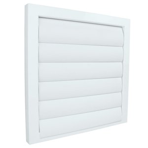 Kovová větrací mřížka se samotížnými lamelami bez příruby 350x350 mm, bílá