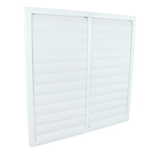Kovová větrací mřížka se samotížnými lamelami bez příruby 635x635 mm, bílá