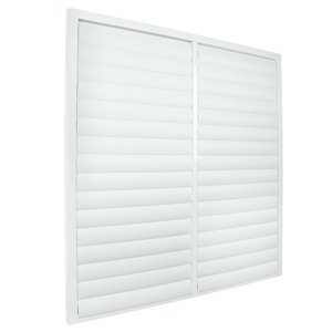 Kovová větrací mřížka se samotížnými lamelami bez příruby 835x835 mm, bílá