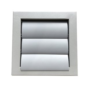 Kovová větrací mřížka se samotížnými lamelami bez příruby 285x285 mm, šedá