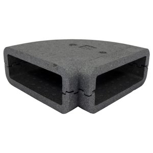 Izolace hranatého pvc horizontálního kolena 90°, 204x60 mm