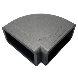 Izolace hranatého pvc horizontálního kolena 90°, 220x90 mm