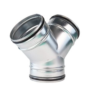 Kovová odbočka "Y" s těsnící gumou Ø 100 / Ø 100 mm