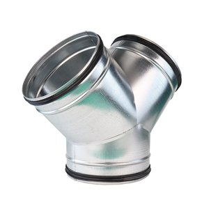 Kovová odbočka "Y" s těsnící gumou Ø 250 / Ø 250 mm