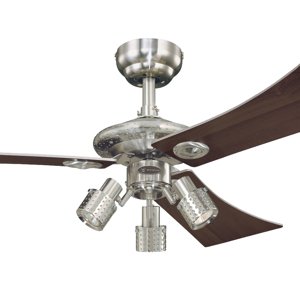 Stropní ventilátor se světlem a řetízkovým ovládáním Westinghouse AUDUBON 72119, Ø 122 cm