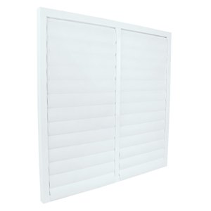 Kovová větrací mřížka se samotížnými lamelami bez příruby 685x685 mm, bílá