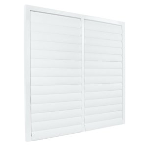 Kovová větrací mřížka se samotížnými lamelami bez příruby 725x725 mm, bílá