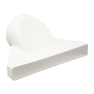 PVC redukce z kruhového na hranaté potrubí Ø 100 mm / 308x29 mm, vodorovná