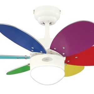 Stropní ventilátor se světlem a řetízkovým ovládáním Westinghouse TURBO II 78673, Ø 76 cm