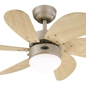 Stropní ventilátor se světlem a řetízkovým ovládáním Westinghouse TURBO SWIRL 78158, Ø 76 cm