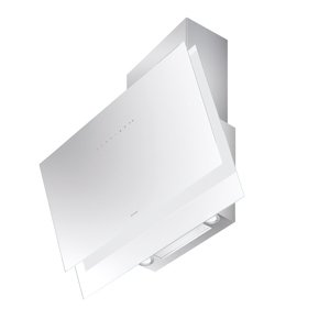 Moderní nástěnný odsavač par Black Tie 80 cm, bílé sklo