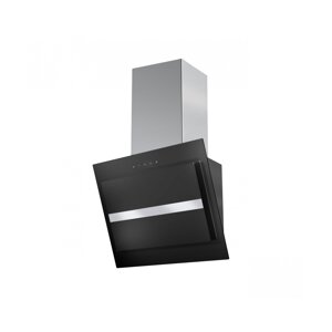Moderní nástěnný odsavač par Northia nerez s černým sklem, 60 cm