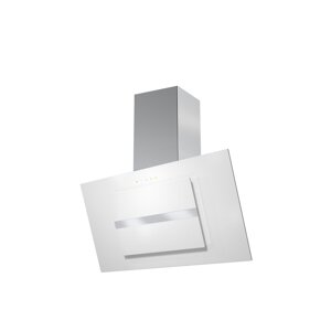Moderní nástěnný odsavač par Northia nerez s bílým sklem, 90 cm