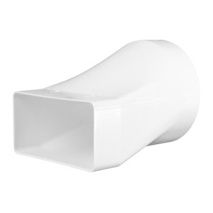 PVC redukce z kruhového na hranaté potrubí Ø 100 mm / 110x55 mm, vodorovná