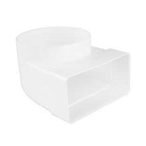 PVC redukce 90° z kulatého na hranaté potrubí  Ø 100 mm / 110x55 mm