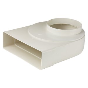 PVC redukce 90° z kulatého na hranaté potrubí Ø 125 mm / 204x60 mm, otočná