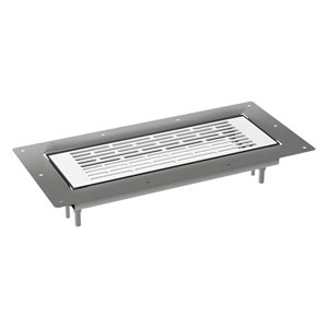 Kovová ventilační mřížka s rámečkem 300x100 mm pro zakončení konektoru do podlahy