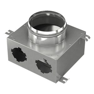 Kovový distribuční box pro propojení systému Flexitech Ø 63 mm s 2 vývody