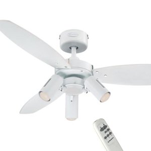 Stropní ventilátor se světlem a dálkovým ovládáním Westinghouse JET PLUS 78703, Ø 105 cm
