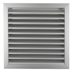 Hliníková větrací mřížka s pevnými lamelami 400x400 mm