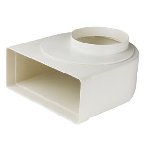 PVC redukce 90° z kulatého na hranaté potrubí Ø 125 mm / 220x90 mm, otočná