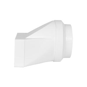 PVC redukce z kruhového na hranaté potrubí Ø 125 mm / 220x90 mm, vodorovná