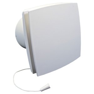 Ventilátor s předním panelem a tahovým spínačem na 12V do vlhkého prostředí Ø 100 mm