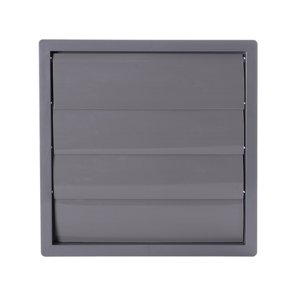 PVC větrací mřížka s přírubou a samotížnou žaluzií, 455x455 mm / Ø 400 mm, šedá