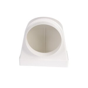 PVC redukce 90° z kulatého na hranaté potrubí Ø 125 / 220 x 90 mm