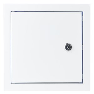 Revizní dvířka kovová se zámkem 400x400 mm, bílá