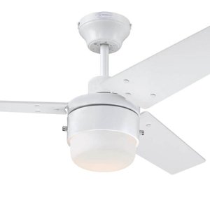 Stropní ventilátor se světlem a řetízkovým ovládáním Westinghouse TALIA 73042 v bílé barvě, Ø 105 cm