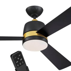 Stropní ventilátor se světlem a dálkovým ovládáním Westinghouse TRISTAN 73039 černý, Ø 132 cm