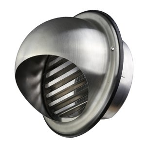 Nerezová větrací mřížka s přírubou, krytem a síťkou Ø 160 mm