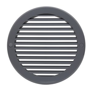 Plastová větrací mřížka s pevnou žaluzií a přírubou Dalap GP 160 KN ASA, šedá, Ø 160 mm
