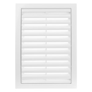 Plastová větrací mřížka s pevnou žaluzií a síťkou proti hmyzu Dalap GP 200x300 RNI ASA, bílá