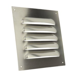 Nerezová větrací mřížka Dalap GM 125 NR bez příruby s pevnou žaluzií, 125x125 mm