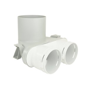 Plastový konektor do stropu Dalap Flexitech CPMC, 2 vývody o Ø 90 mm, příruba Ø 125 mm