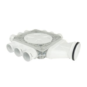 Plastový distribuční box Dalap Flexitech PADB, 9 vývodů o Ø 63 mm, příruba z boku Ø 125 mm